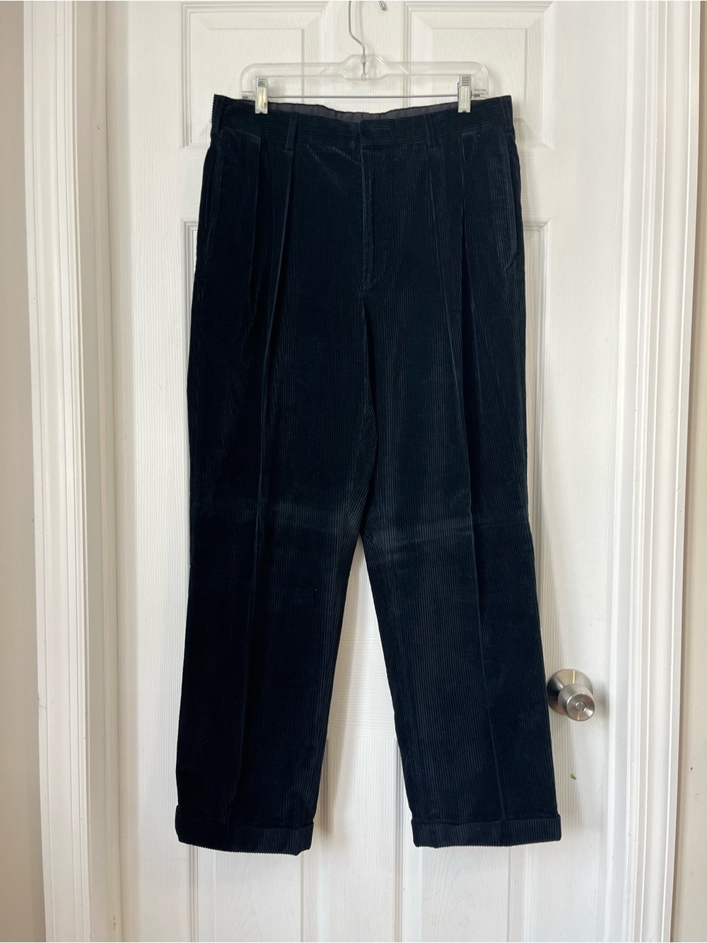 Ralph Lauren purple label Italy navy hem cuff Corduroy Pants men’s size 34